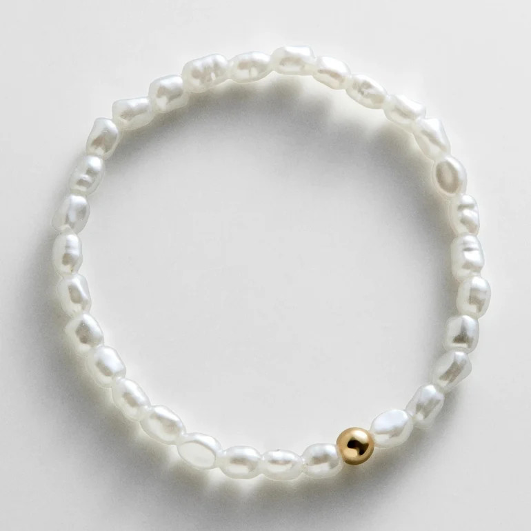 Ginnie Pearl Bracelet - Single Gold | BaubleBar