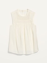 Ruffled Lace-Trim Sleeveless Blouse for Women | Old Navy (US)