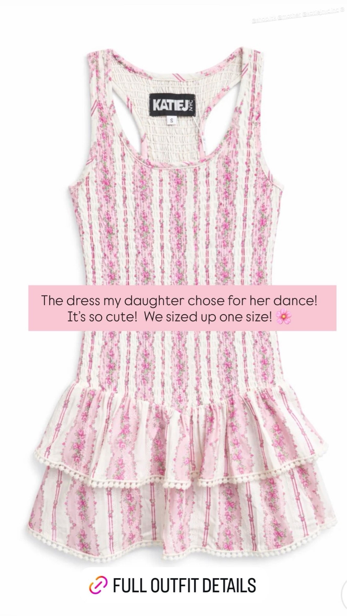 Great spring and summer dress for a tween.  We did size up one size because it ran a bit small.