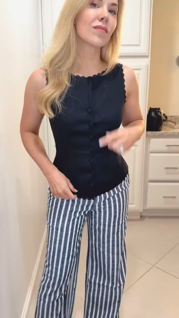 Striped pants on sale! 
Fit TTS
spring outfit
Vacation 
Summer outfit