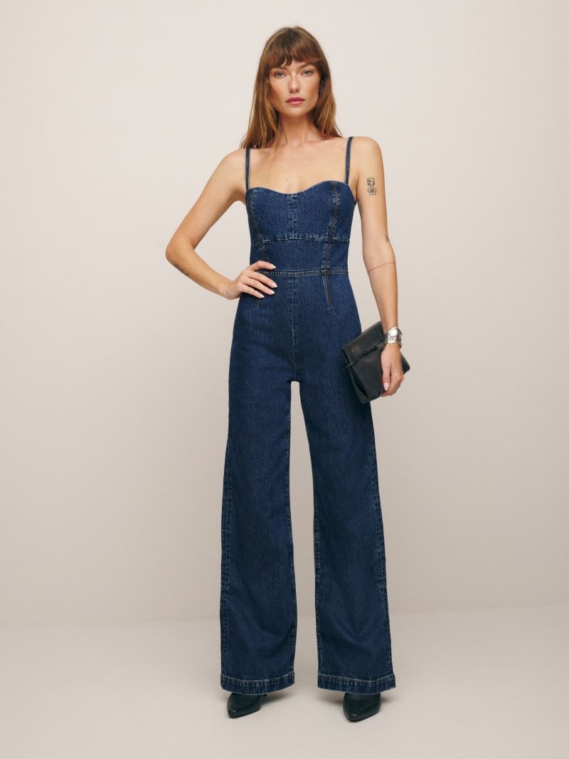 Daphne Wide Leg Denim Jumpsuit | Reformation (US & AU)