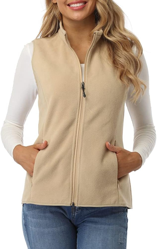 fuinloth Women's Fleece Gilet, Polar Soft Sleeveless Classic Fit Bodywarmer Vest with Zip up Pock... | Amazon (UK)