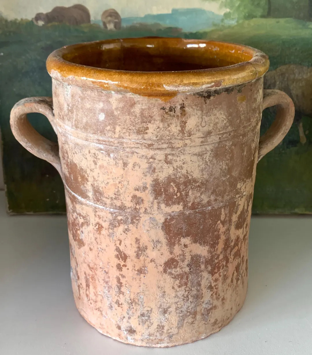 RARE Small Antique French Terracotta Sardine Confit Pot; Unglazed Exterior, Rusty Brown Glazed In... | Etsy (Global)