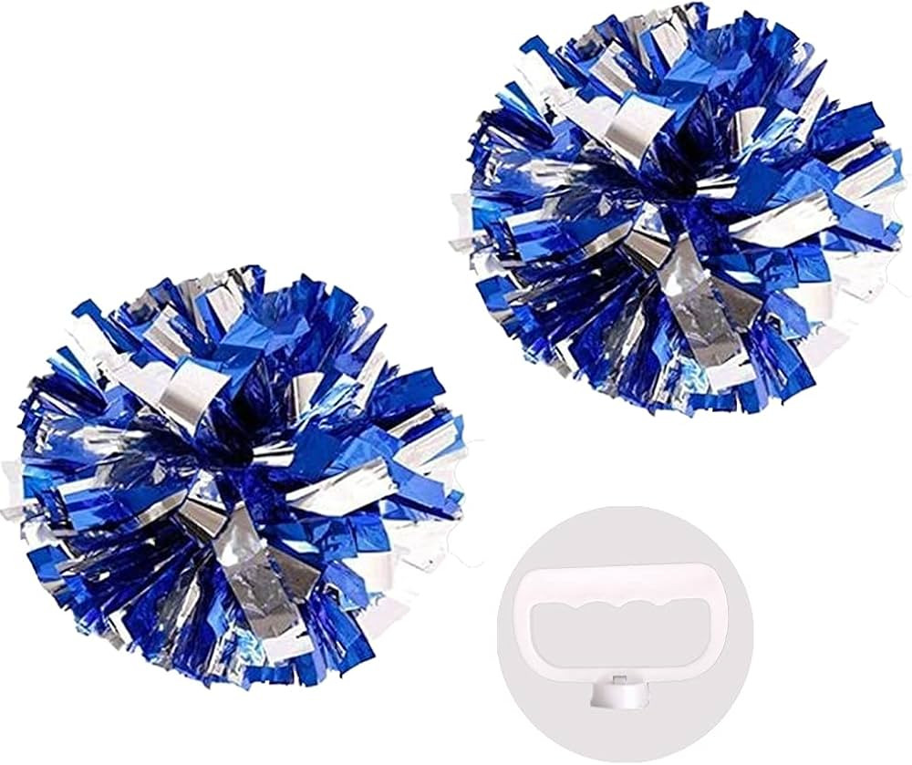 2pack/4pack 13" Cheerleading Metallic Foil & Plastic Ring Pom Poms Cheerleading Poms 100g | Amazon (US)