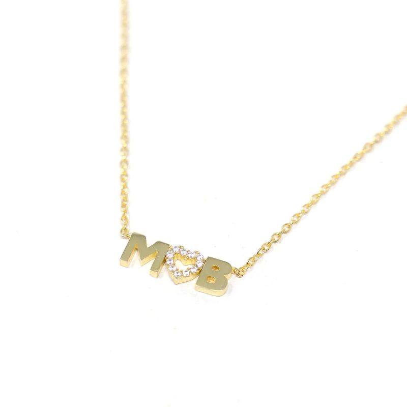 Custom Love Connection Initial Necklace | The Sis Kiss
