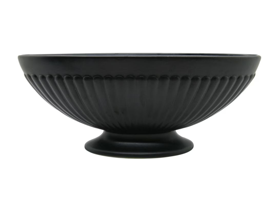 Wedgwood 7" Ravenstone Fluted Oval Mantel Vase - Vintage Black - Made In England | Etsy (US)
