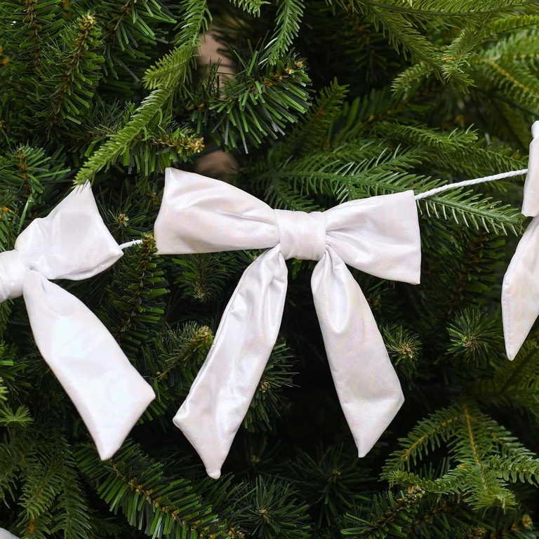 Bow Christmas Garland, Iridescent White, 6', by Holiday Time - Walmart.com | Walmart (US)
