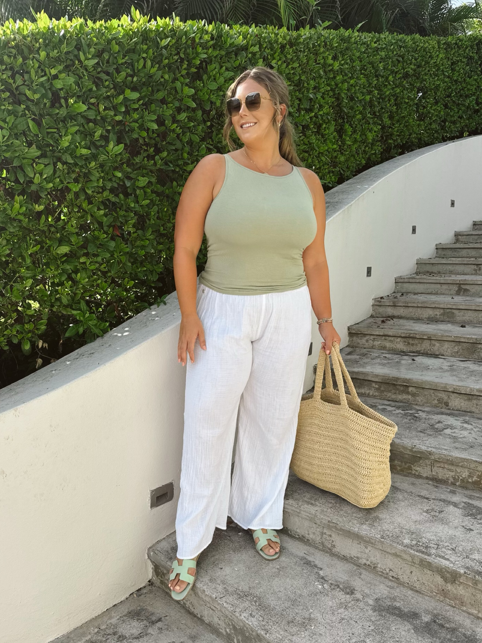 Breakfast outfit - wearing size XXL in tank & XL in pants. Use CARALYN at Cakes Body.

#LTKTravel #LTKMidsize #LTKStyleTip