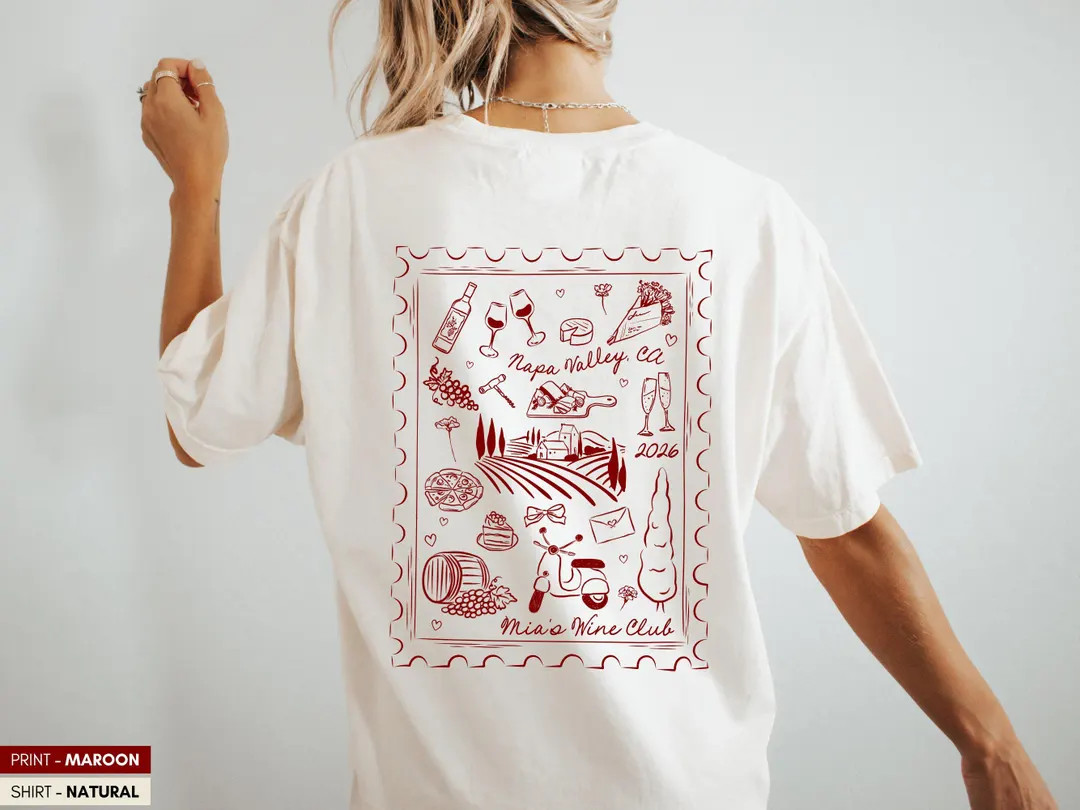 Custom Wine Bachelorette Shirt • Napa Valley Vineyard Tee • Personalized Girls Trip Gift - Et... | Etsy (US)