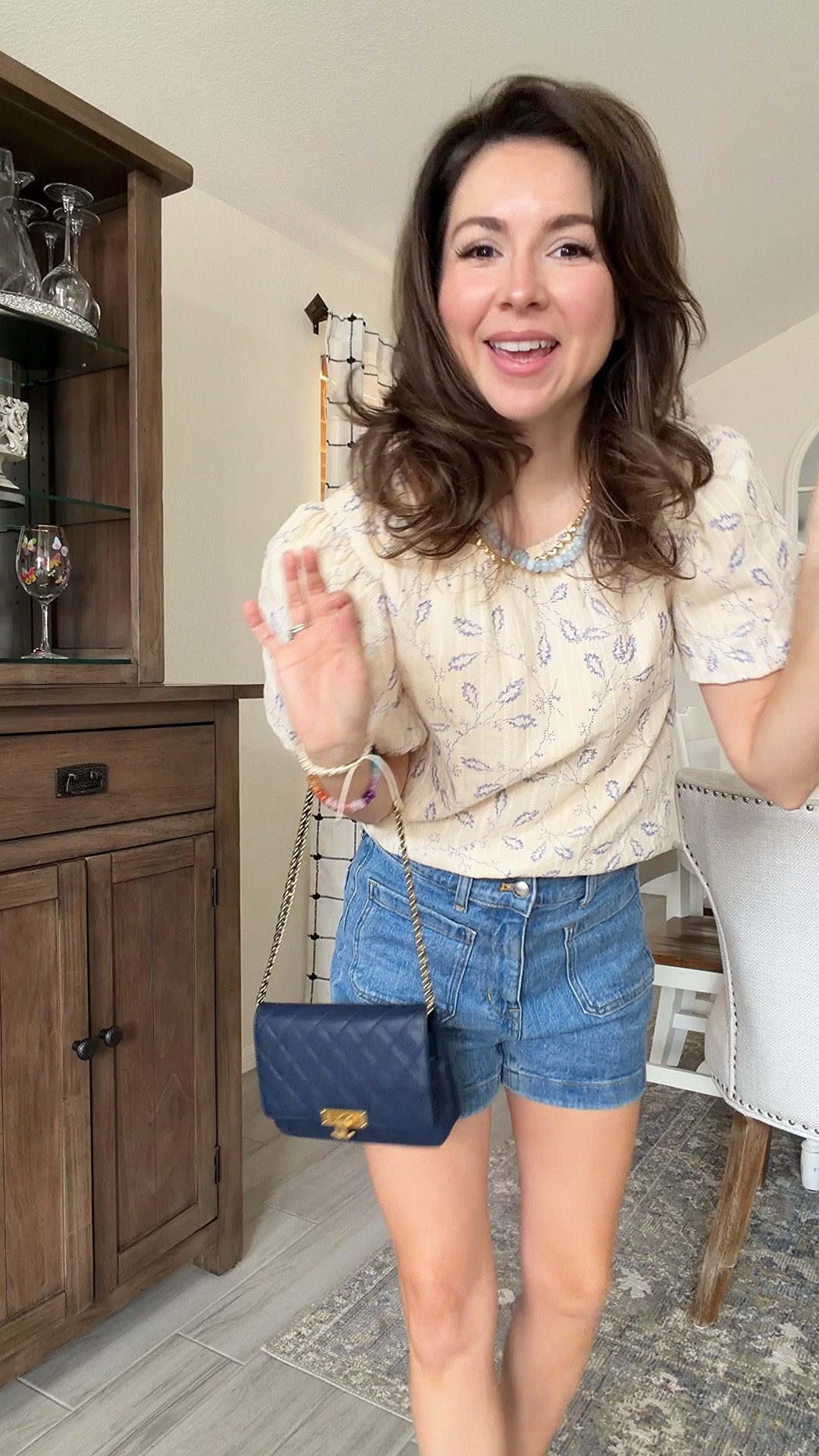 An easy summer outfit I keep repeating: a lightweight printed blouse, denim shorts, and simple sandals. Effortless, flattering, and pieces you’ll wear on repeat. I’m 5’2 for reference.
Top XS 
Shorts 25

Comment SHOP below to receive a DM with the link to this post on my LTK ⬇ https://liketk.it/5Zf4g #ltkmomlife #ltkpetite #ltkootd