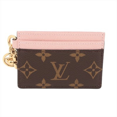 Louis Vuitton Monogram PORTOCARTE LV CHARM M82739 Rose Ballerine Card Case There | eBay US