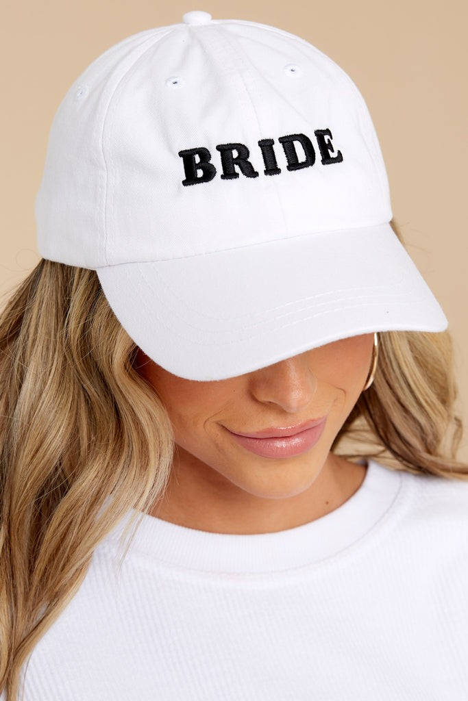 Bride White Hat | Red Dress 