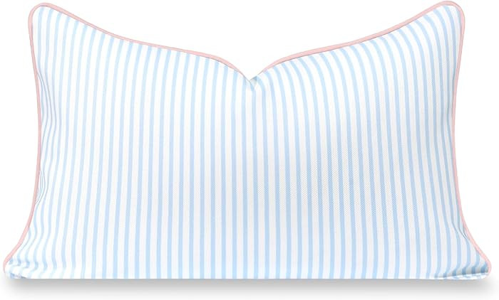 Hofdeco Premium Coastal Grandmillennial Patio Indoor Outdoor Lumbar Pillow Cover Only, 12"x20" Wa... | Amazon (US)