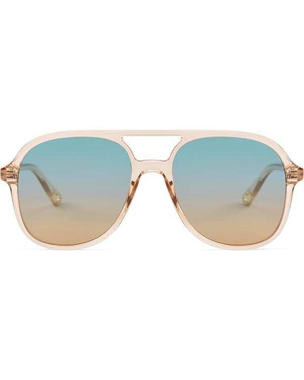 SOJOS Retro Polarized Aviator Sunglasses for Women Men Classic 70s Vintage Trendy Square Aviators | Amazon (US)