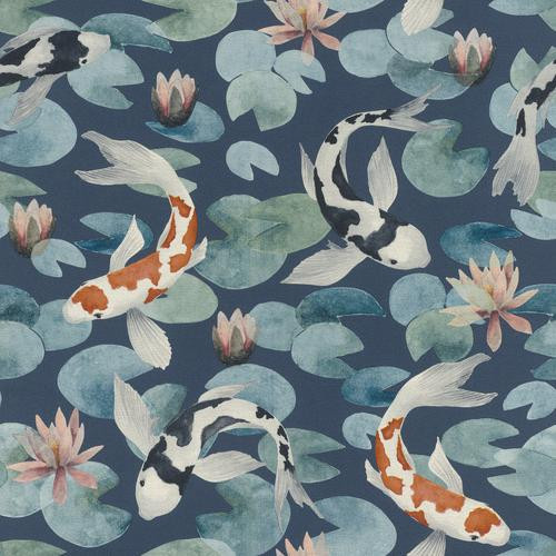 Brewster Home Fashions Nobu Koi Fish Blue Wallpaper | DecoratorsBest | DecoratorsBest