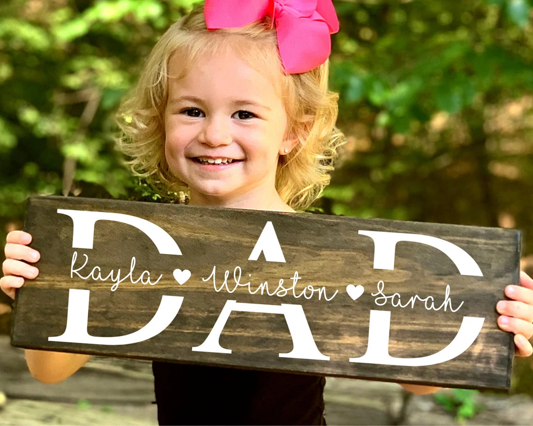 Dad Wood Sign, Fathers Day Gift, Personalized Dad Gift, Personalized Gift for Dad, Gift from Daug... | Etsy (US)