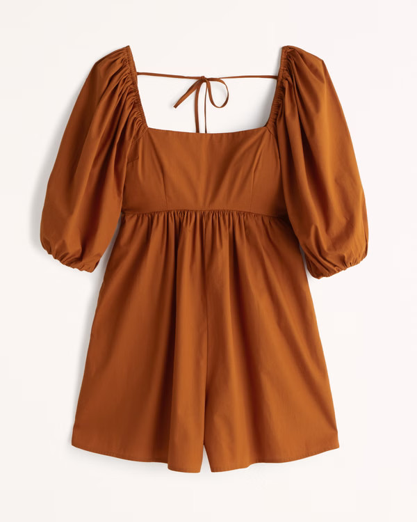 Women's Puff Sleeve Flirty Romper | Women's New Arrivals | Abercrombie.com | Abercrombie & Fitch (US)