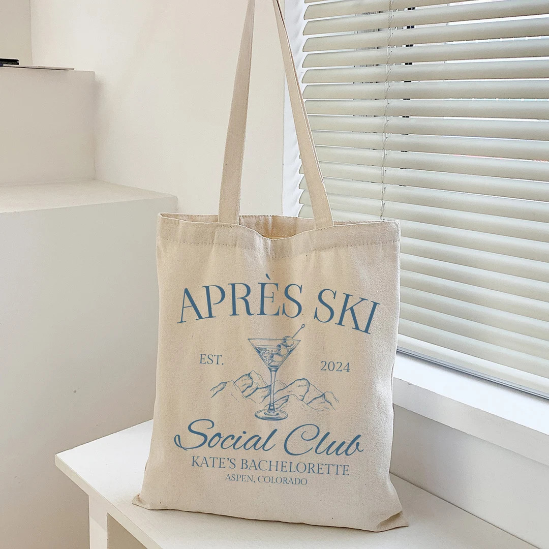 Ski Bachelorette Bags Custom Apres Ski Tote Bag Mountain Bridal Shower Party Favors Camp Bachelor... | Etsy (US)