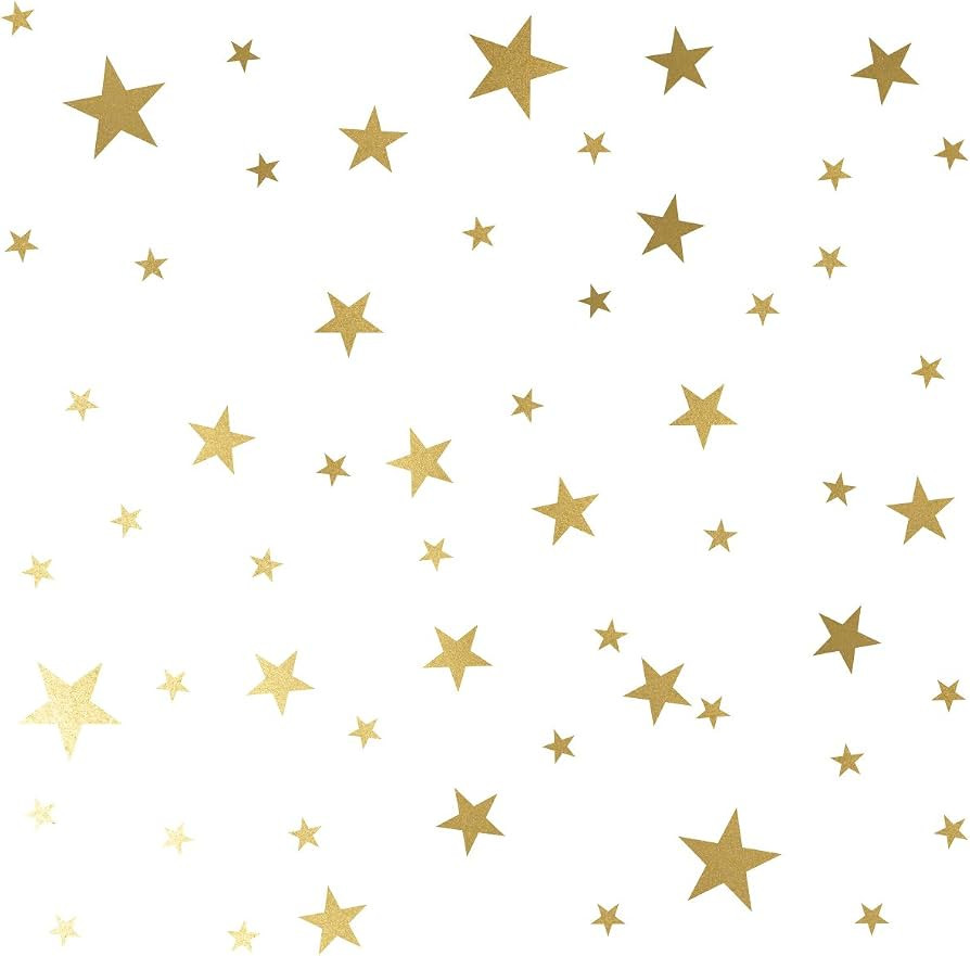 Star Wall Decals (189 Count) - Gold Star Decals for Nursery, Removable Peel and Stick, Vintage Go... | Amazon (US)