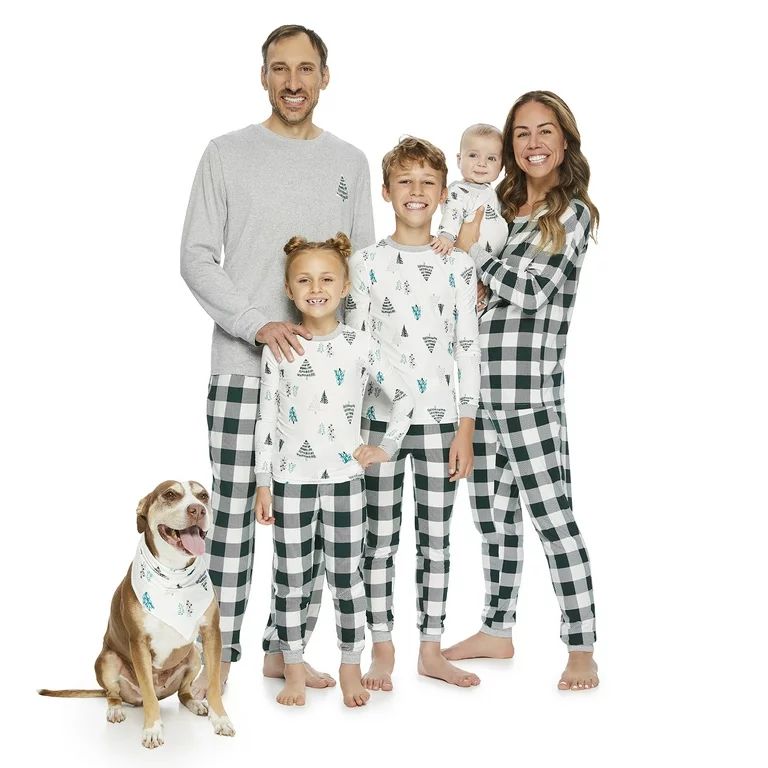 Jolly Jammies Women’s Holiday Green Plaid Matching Family Pajamas Sleepwear Set, 2-Piece, Sizes... | Walmart (US)