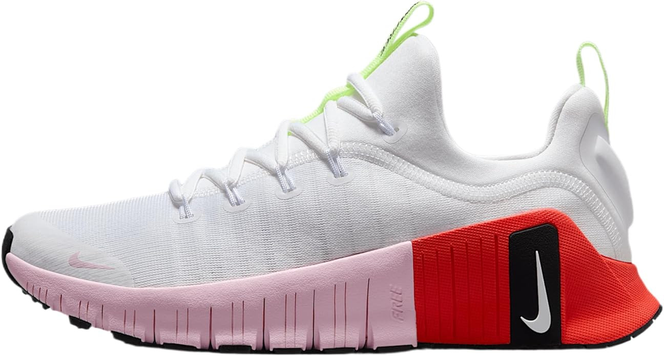 Nike Free Metcon 6 Women's Workout Shoes (IB4526-100, White/Barely Volt/Bright Crimson/Pink Foam) | Amazon (US)