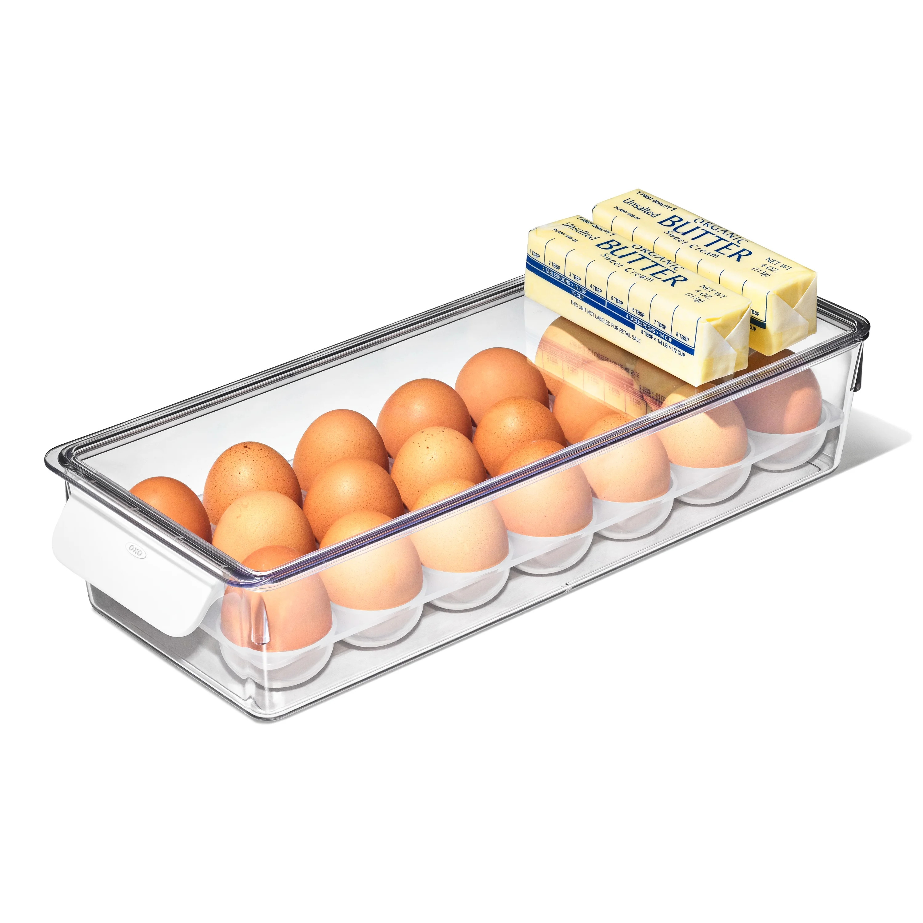 OXO Softworks Refrigerator Organization Egg Bin with Removable Tray, Clear | Walmart (US)