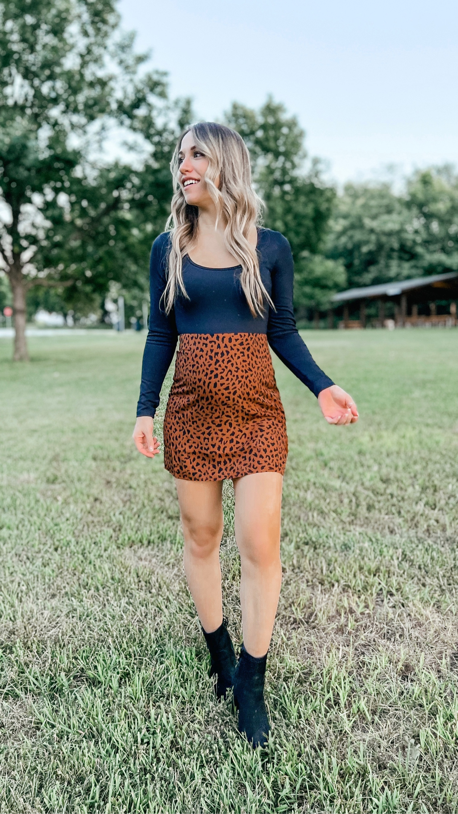 Pink Lily Fall Transitional Outfit, Fall outfit, mini skirt, maternity , bump friendly if size up :)

#LTKunder50 #LTKSeasonal #LTKstyletip