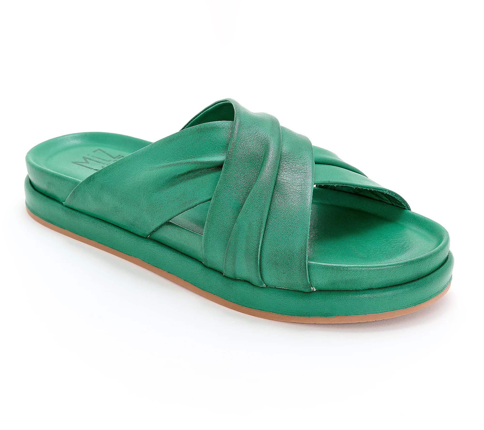 Miz Mooz Leather Crossover Slide Sandals - Talisa | QVC