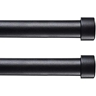 Ivilon Drapery Window Curtain Rod - End Cap Style Design 1 Inch Pole. 72 to 144 Inch Color Black | Amazon (US)