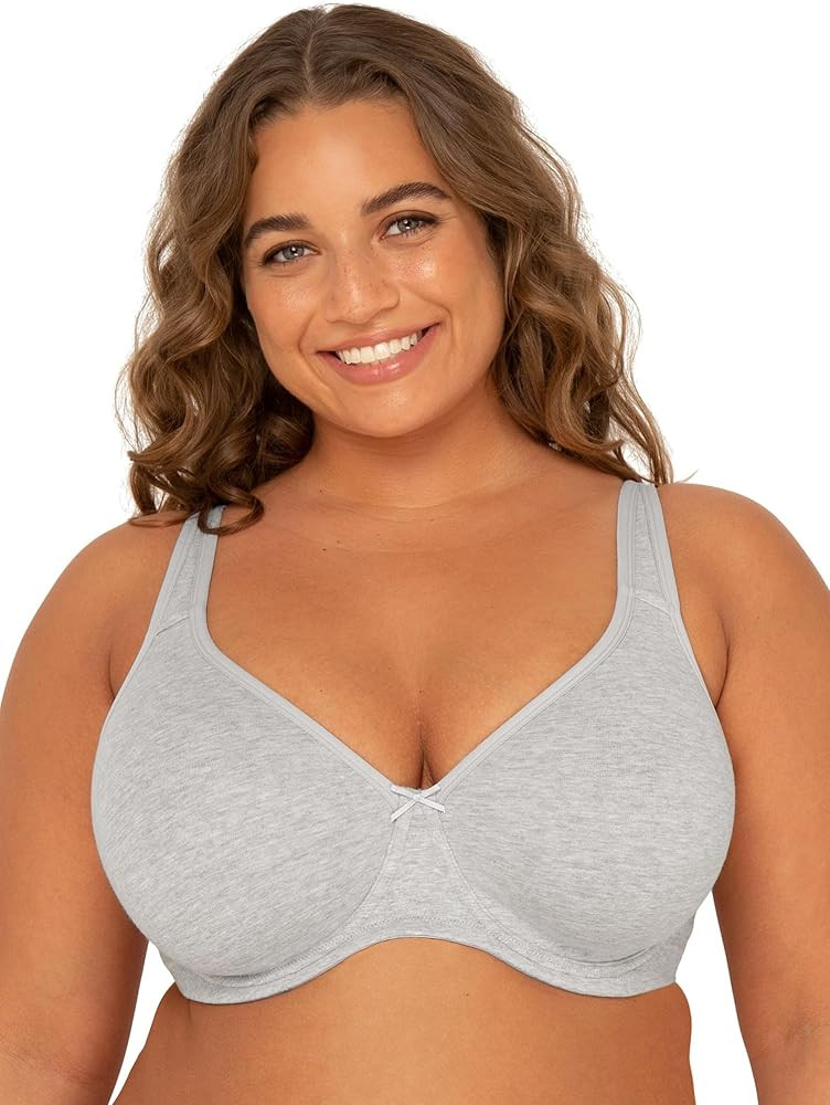 Fit For Me By Fruit of the Loom Women's Plus Size Cotton Unlined Underwire Bra-Pinch-Free Straps ... | Amazon (US)