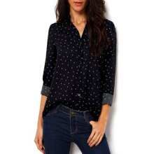 Polka Dot Spotted With Buttons Blouse | SHEIN