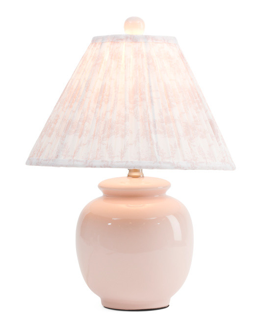 18in Pleated Shade Ceramic Orb Table Lamp | Bedroom | Marshalls | Marshalls