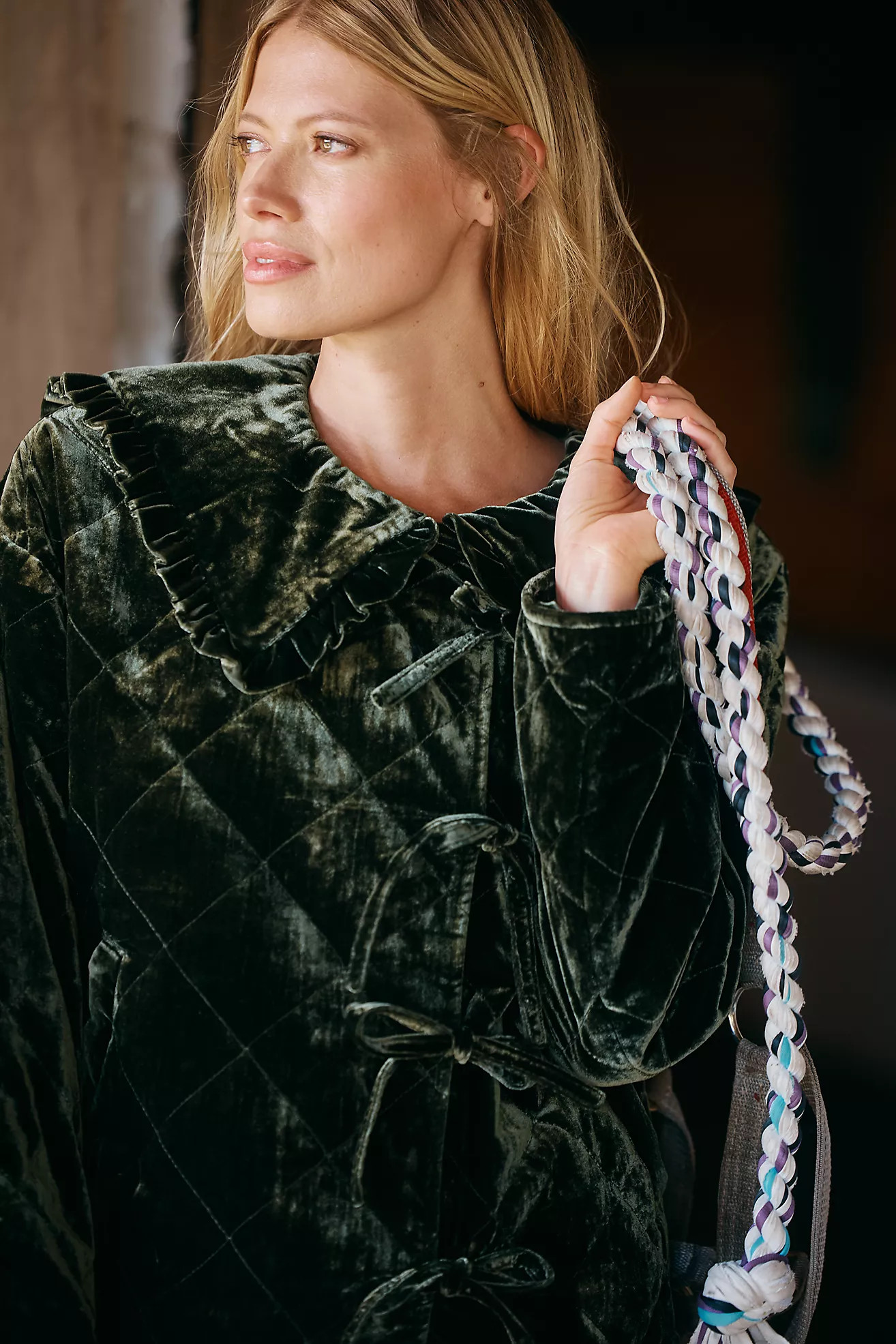 The Hazel Velvet Quilted Jacket by Maeve | Anthropologie (US)
