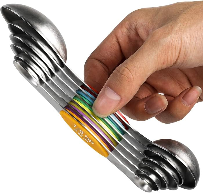 Magnetic Measuring Spoons Set Stainless Steel Stackable Dual Sided Teaspoons and Tablespoons for ... | Amazon (CA)