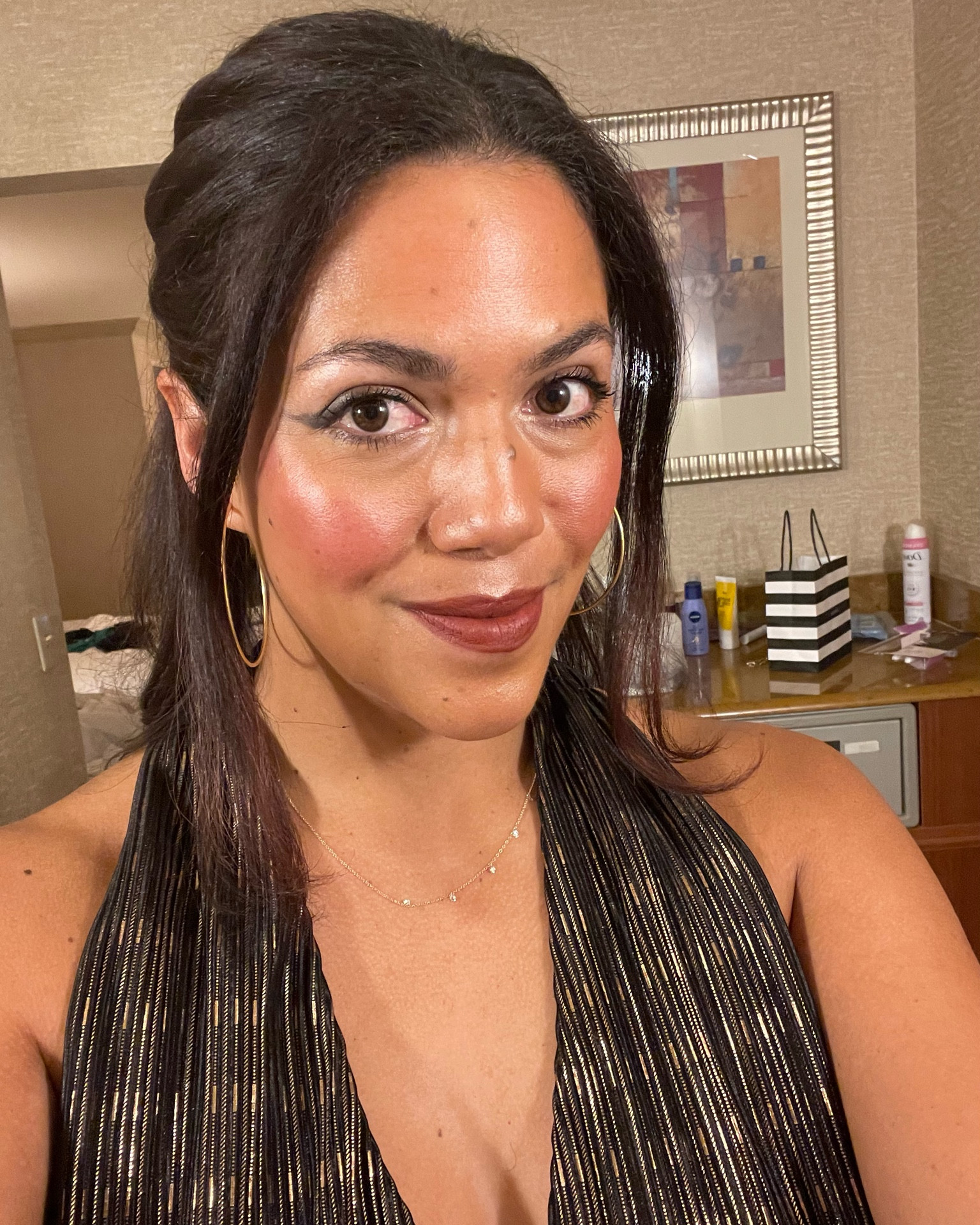 Winged eyeliner and a bold lip made for a glam look on a night out 

Wearing Dreamy Saie blush, Rare beauty lip liner in Wise and NARS lipstick in Mogador

#LTKunder50 #LTKbeauty #LTKunder100