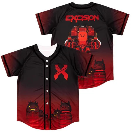 Excision REVERSIBLE HOME ROBOT Baseball Jersey Merch Harajuku Thin button Baseball Uniform Baseball Jersey Fro EDC Concert Site | Walmart (US)