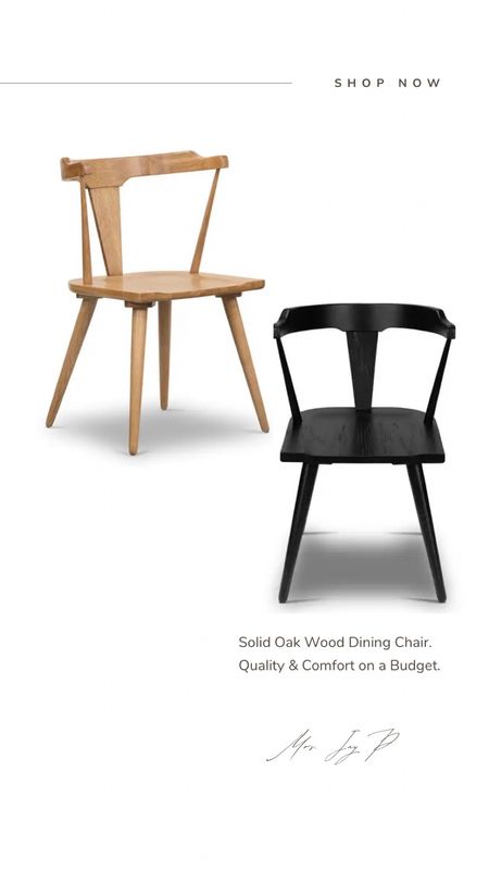 Modern Solid Oak wood Dining Chairs.  
Walmart finds. 

#LTKhome #LTKfamily