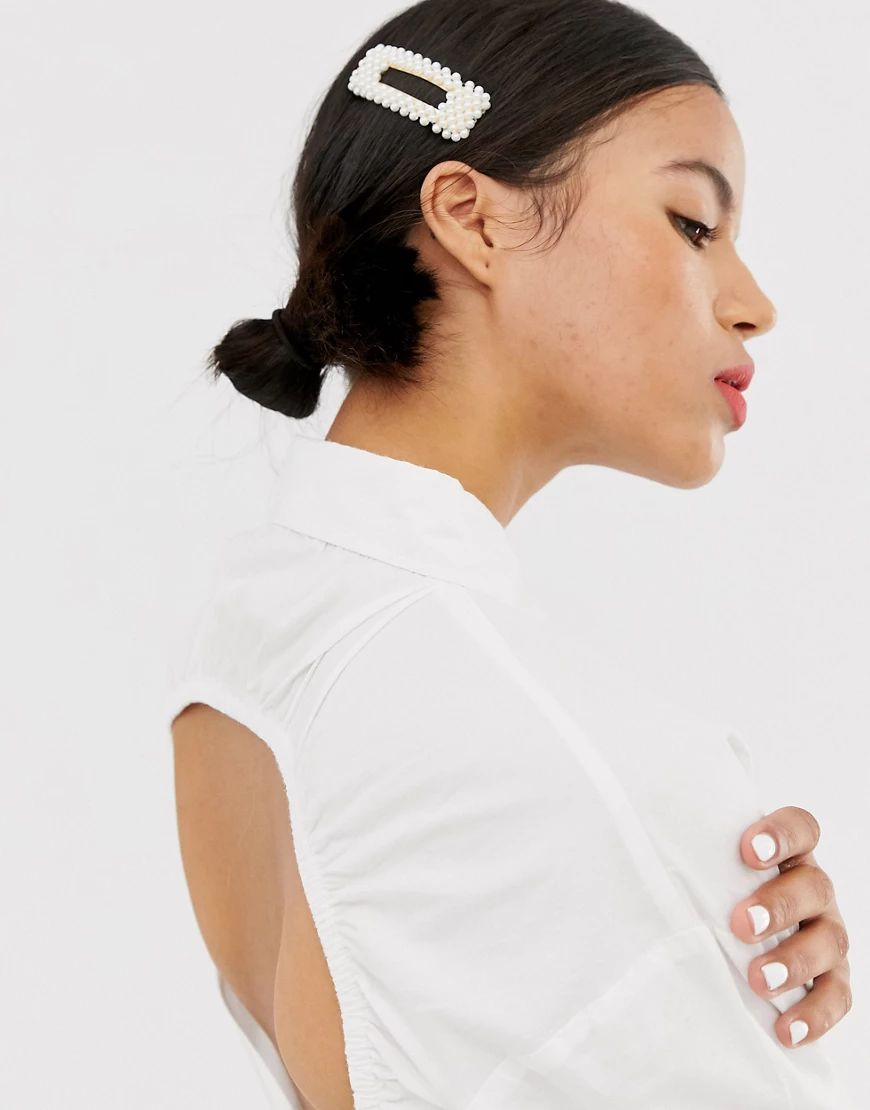 Monki faux pearl hair clip in white | ASOS (Global)