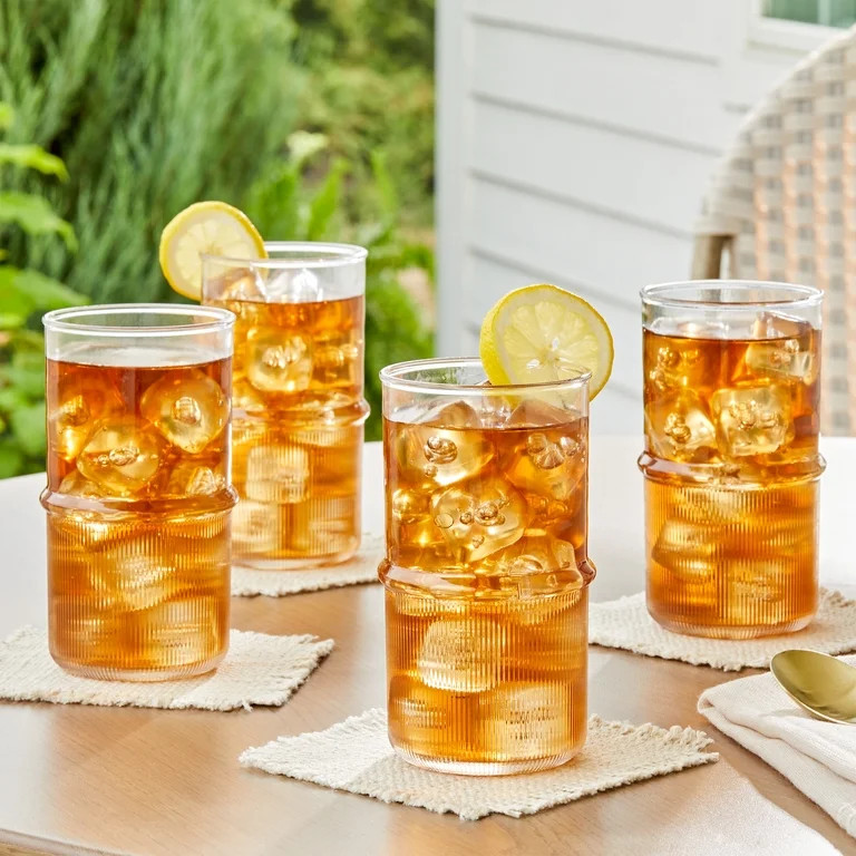 Better Homes & Gardens 4-Piece Clear Ribbed Tritan Tumbler Set | Walmart (US)