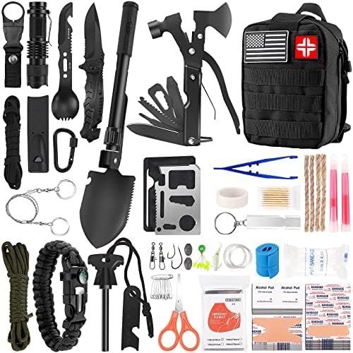 Emergency Survival Kit and First Aid Kit, 142Pcs Professional Survival Gear and Equipment with Mo... | Amazon (US)