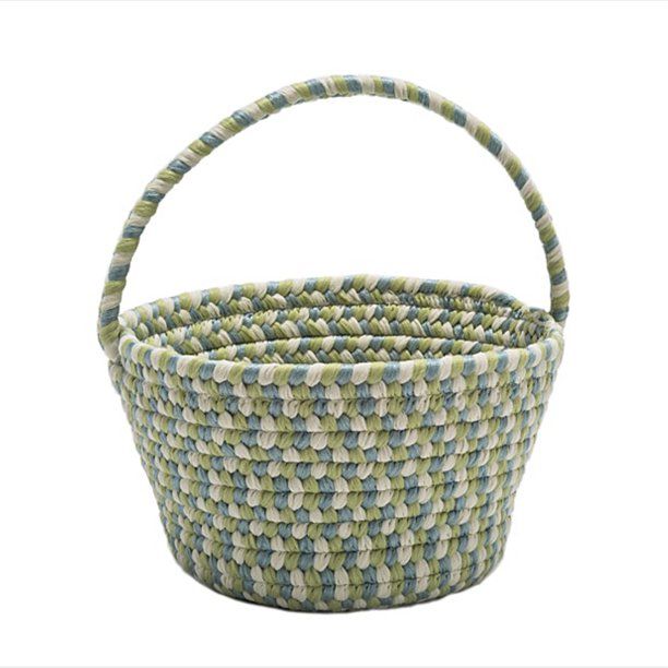 EB67A008X007 Easter Spring Mix Basket - Green & Blue 8"x12"x7" Basket, 100% Polypropylene - Round... | Walmart (US)