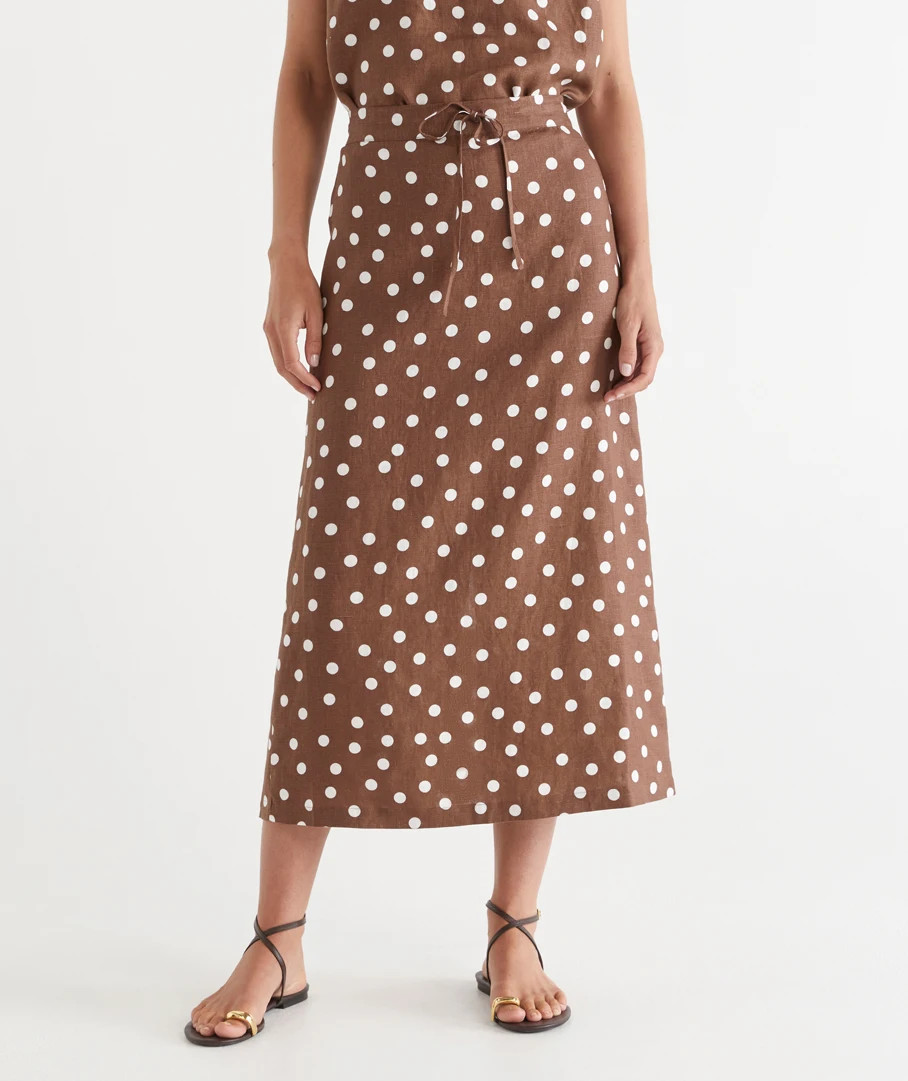Polka Dot Column Midi Skirt | Sussan