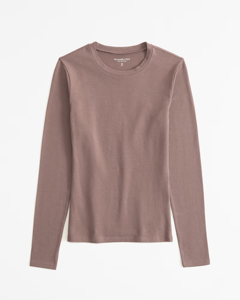 Essential Long-Sleeve Tuckable Baby Tee | Abercrombie & Fitch (US)