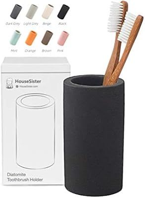 HouseSister Organic Diatomite Toothbrush Toothpaste Makeup Brushes Razors Holder Bathroom Counter... | Amazon (US)