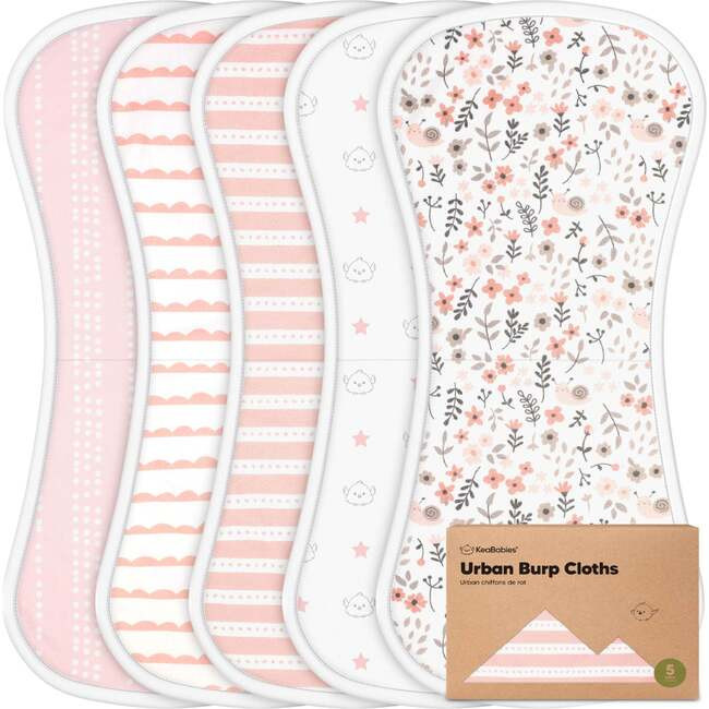 5pk Urban Baby Burp Cloths for Baby Girls and Boys, Sweet Charm | Maisonette