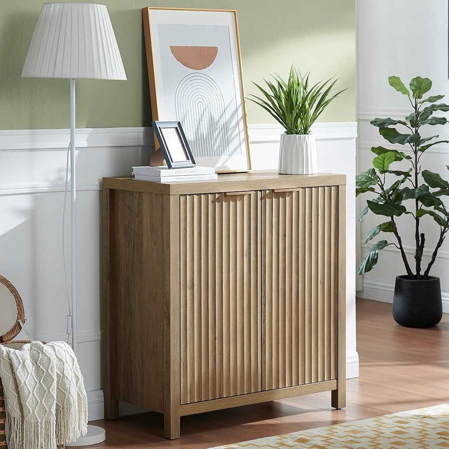 OAKHAM HOME Oxford Storage Cabinet Fluted Sideboard Buffet Cabinet with Adjustable Shelves, Multi... | Amazon (US)