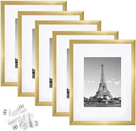 upsimples 9x12 Picture Frame Set of 5,Display Pictures 6x8 with Mat or 9x12 Without Mat,Wall Gallery | Amazon (US)