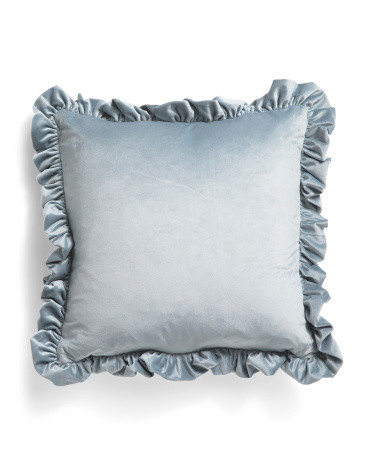 Made In Usa 18x18 Luxury Velvet Ruffle Pillow | TJ Maxx