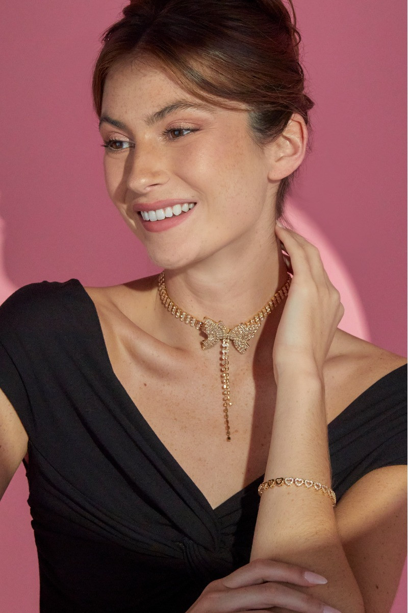 Luxe 14K Gold Plated CZ Heart Bracelet | Francesca's