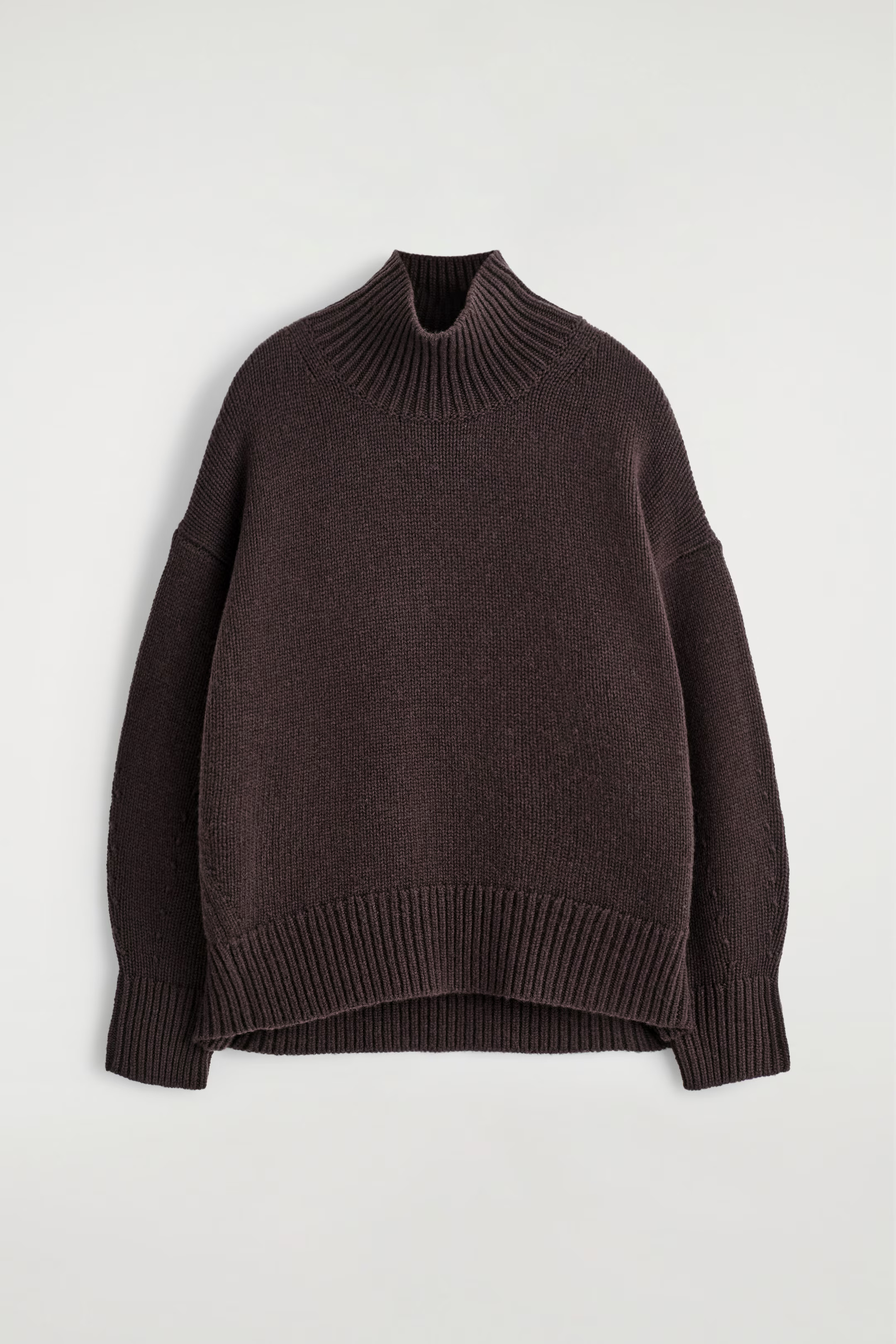 CHUNKY FUNNEL-NECK WOOL SWEATER - BROWN | COS US | COS (US)